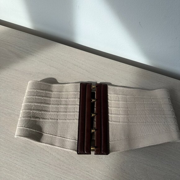 Yves Saint Laurent Corset Waist Belt Sz Medium Hook Type Closure Elastic - Picture 8 of 12